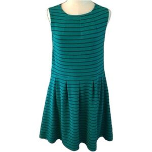 Massimo Knit Y2K Style Dress Stretch Sleeveless Striped Zipper Pleated Size XL
